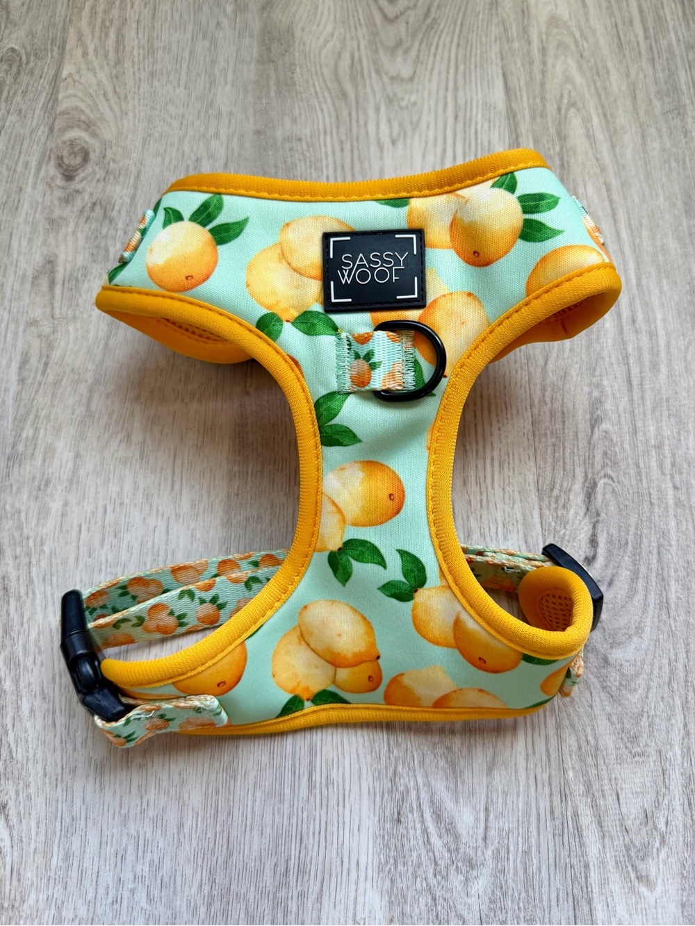 Sassy Woof - Yellow Lemon-Print Dog / Pet Harness - size Small